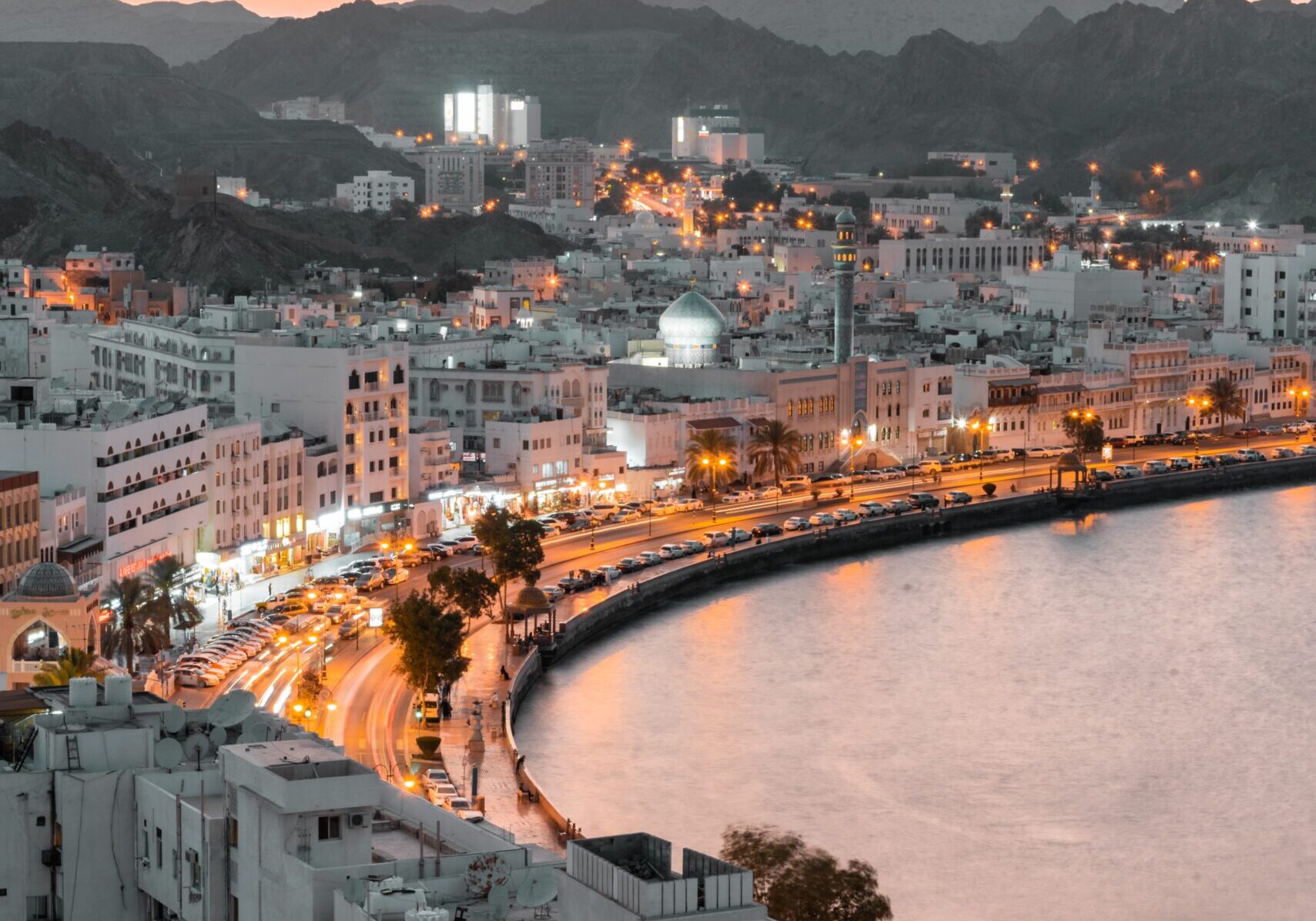 Muscat - Overview Mutrah Cornishe Sunset